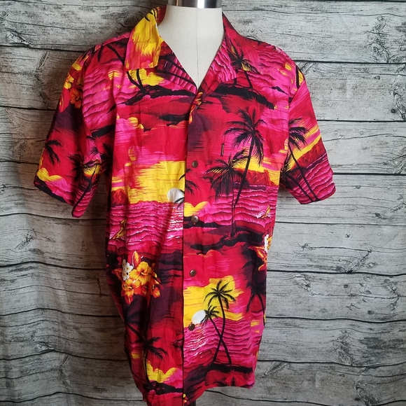 palmwave Other - Palmwave Men`s Hawaiian Short Sleeved Button Down Shirt Cruise Wear New Size 2XL